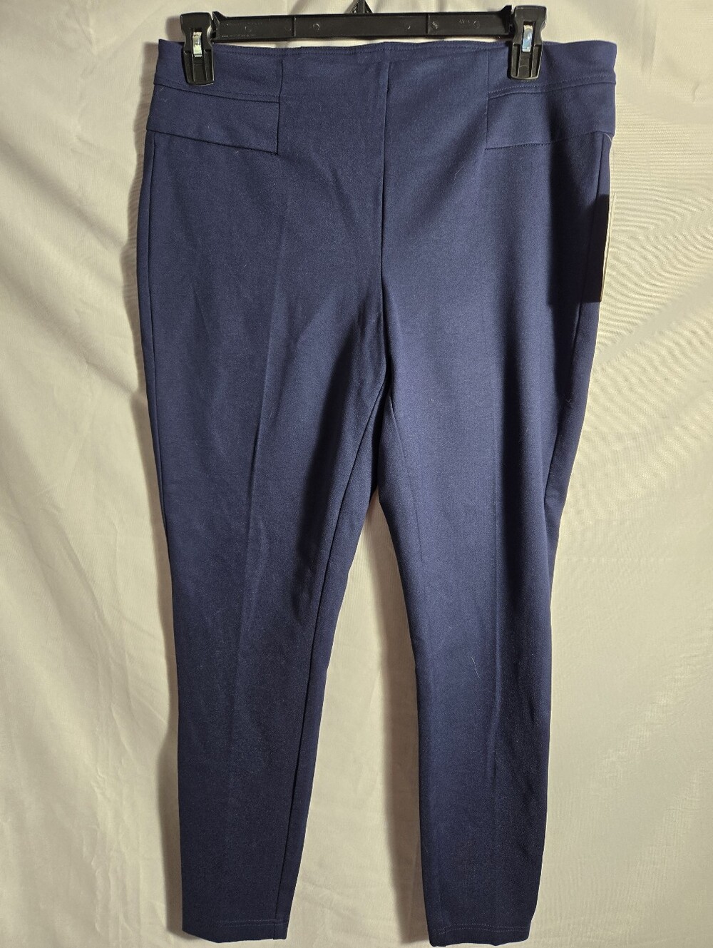 Women's Navy Blue Ponte Slim Ankle Pants